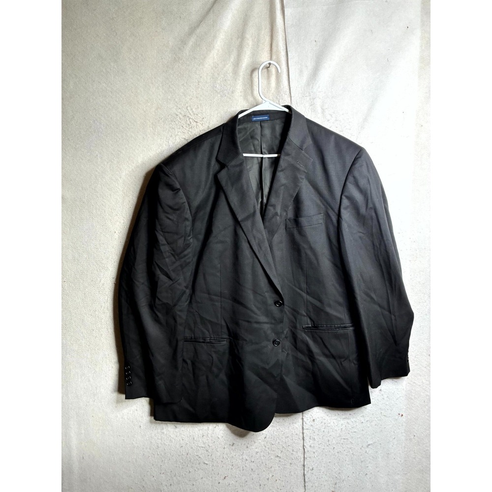 Stafford Blazer Jacket Mens 50R Black Wool Notch Lapel Single Breasted Business